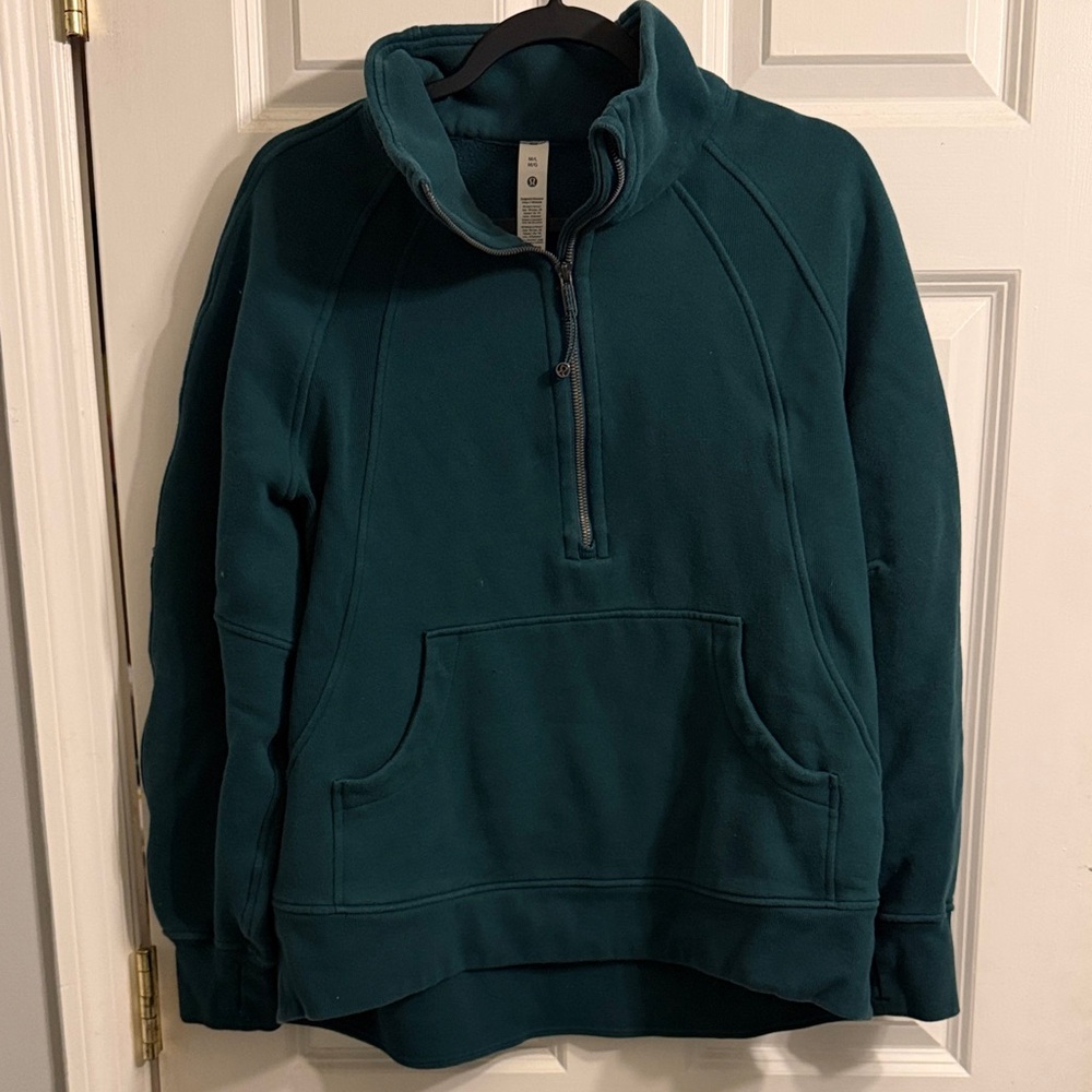 Lululemon storm Teal scuba Half-Zip Sweater size m/l used very good condition